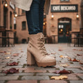 Bota plataforma para dama Belinda Peregrin | bota gamuza track