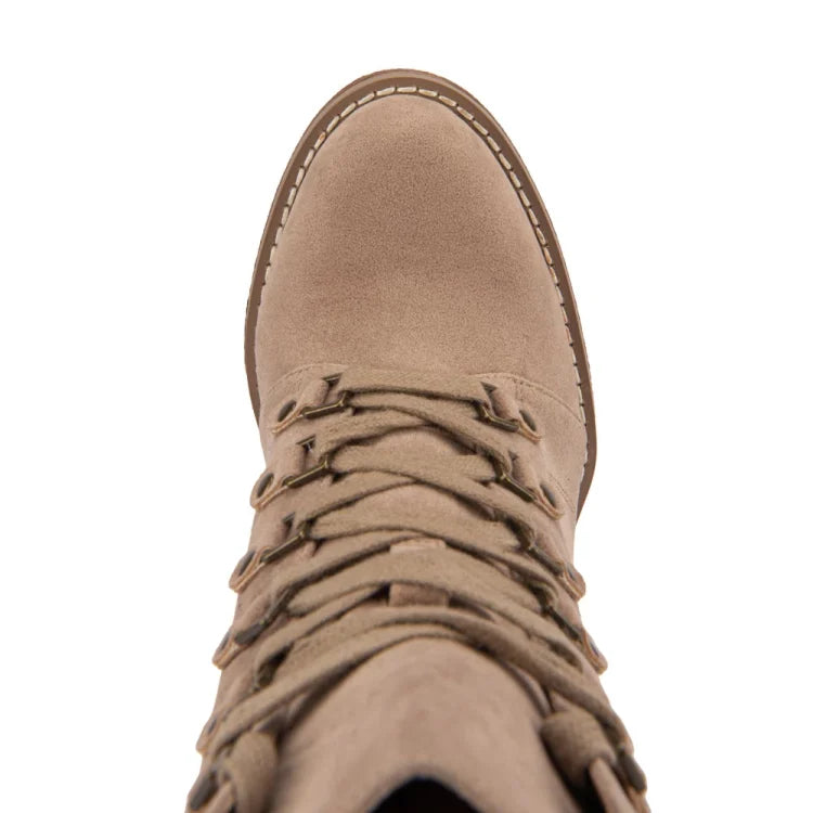 Bota plataforma para dama Belinda Peregrin | bota gamuza track