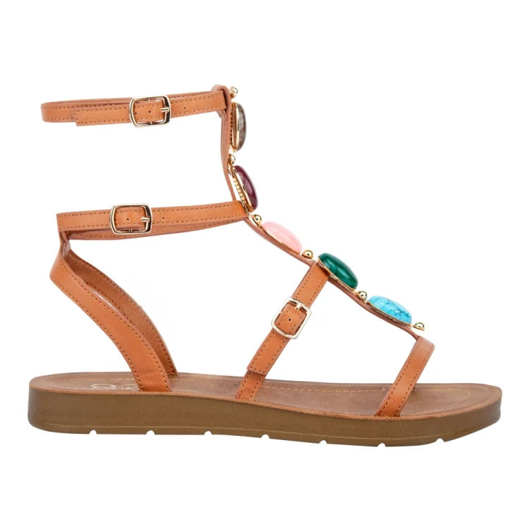 Sandalias Planas con Piedras para Mujer PINK | Cómodas y con Brillo