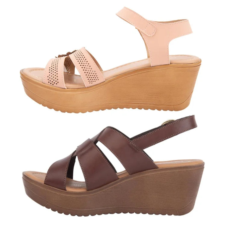 Sandalias de Plataforma VI LINE (Kit 2 Pares) | Más Opciones, Más Estilo y Ahorro