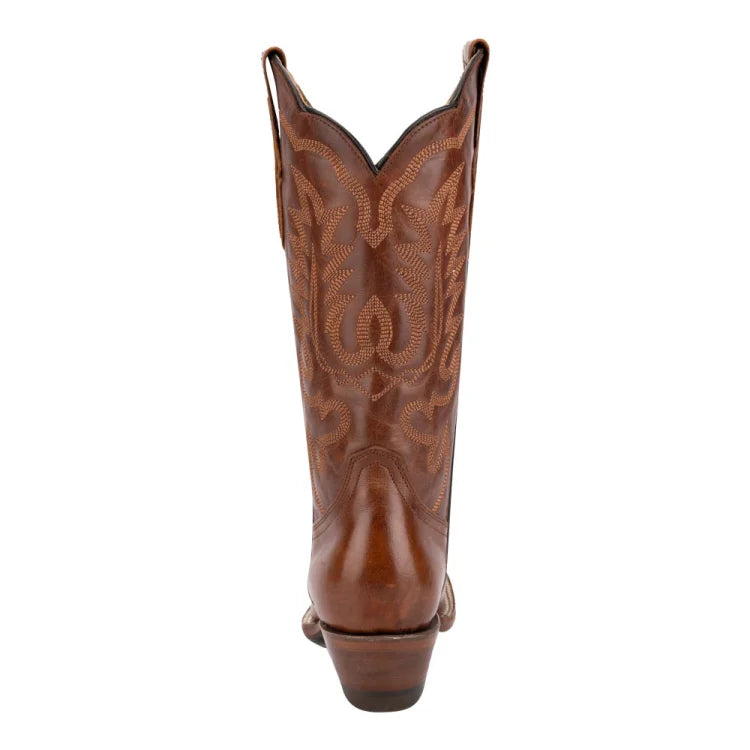 Bota vaquera mujer JC McCoy de piel cognac | botas western dama