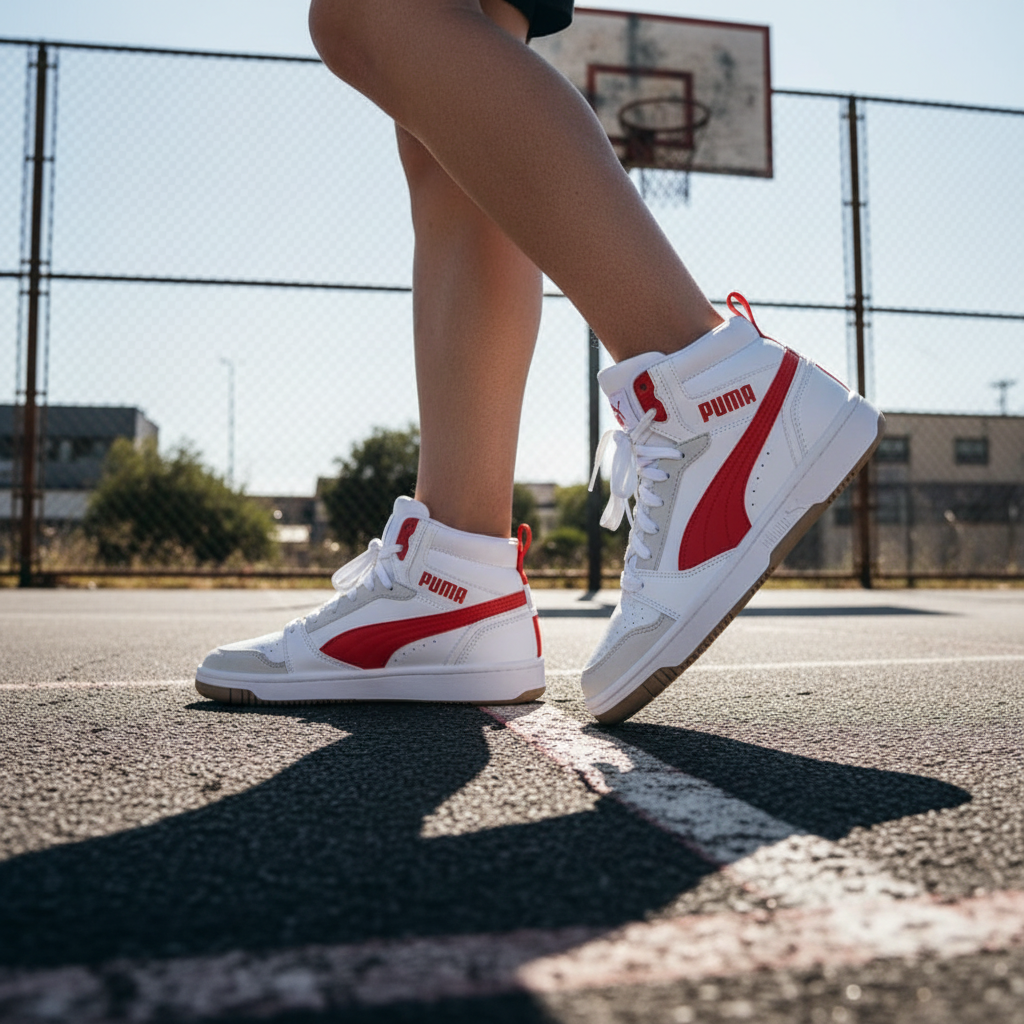Tenis casual Puma Rebound V6 Mid JR para juniors | tenis urbanos
