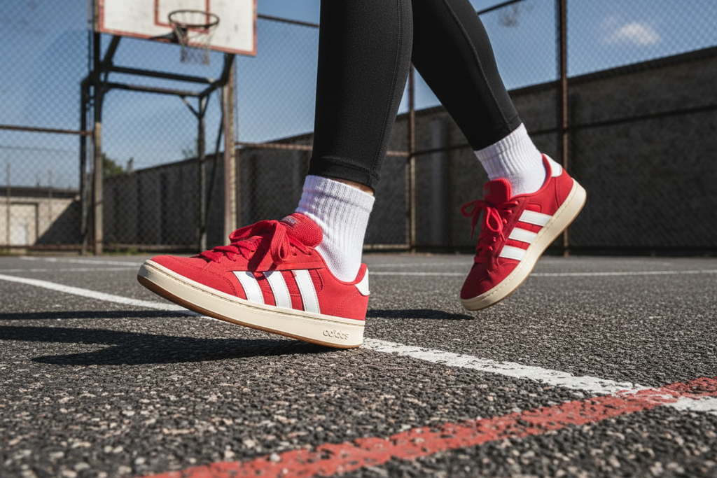 Tenis casual mujer Adidas GC Alpha SK8 rojo blanco | tenis retro mujer