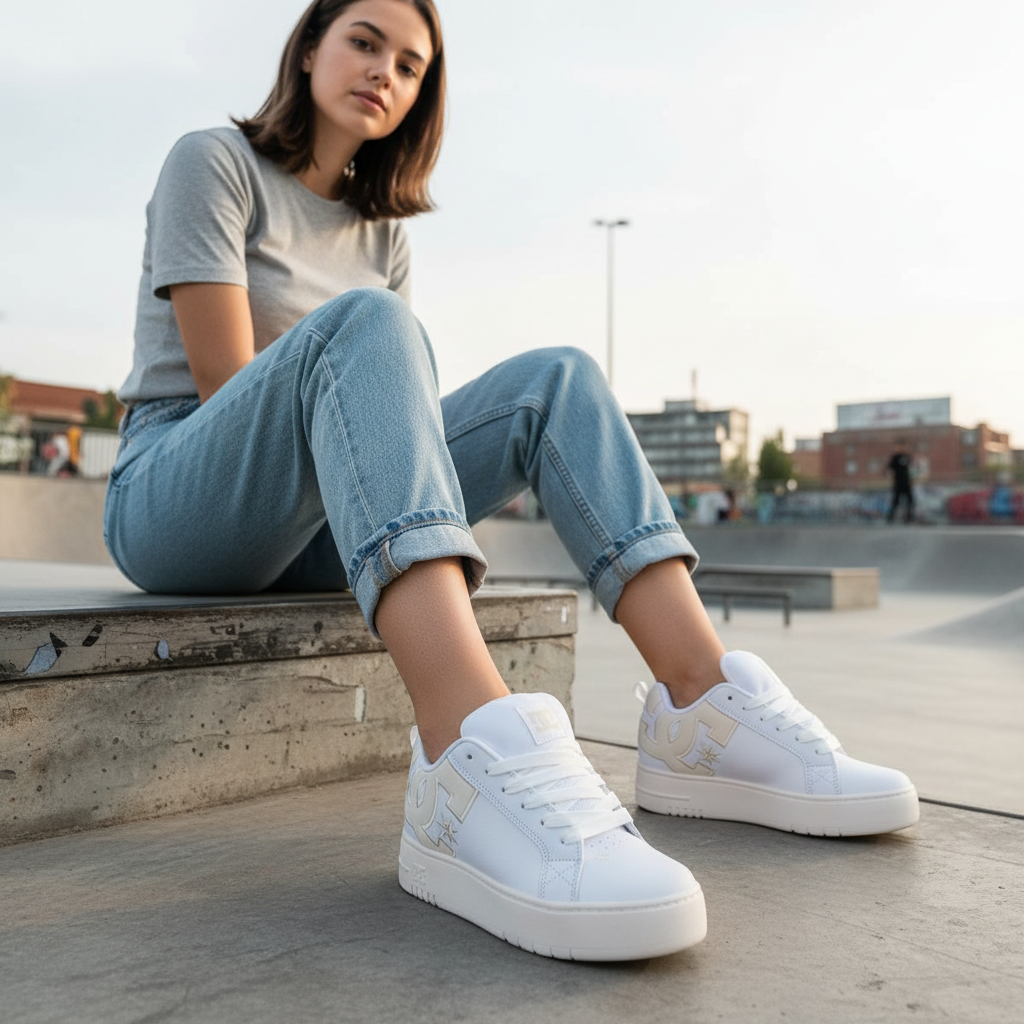 Tenis Plataforma Mujer DC Shoes Court Graffik | Tenis Skate Mujer