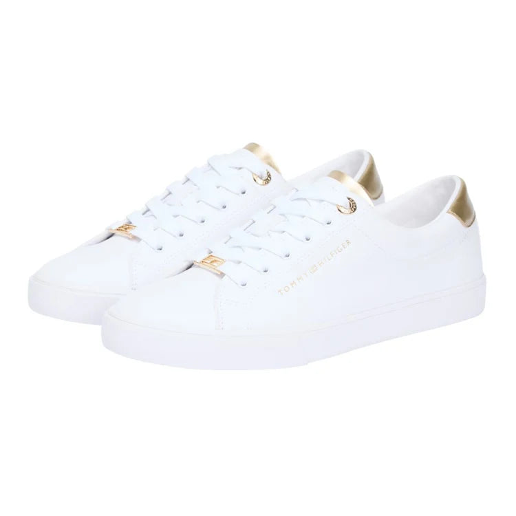 Tenis Blancos Mujer Tommy Hilfiger Lulu Gold Backtab | Tenis Casuales Mujer