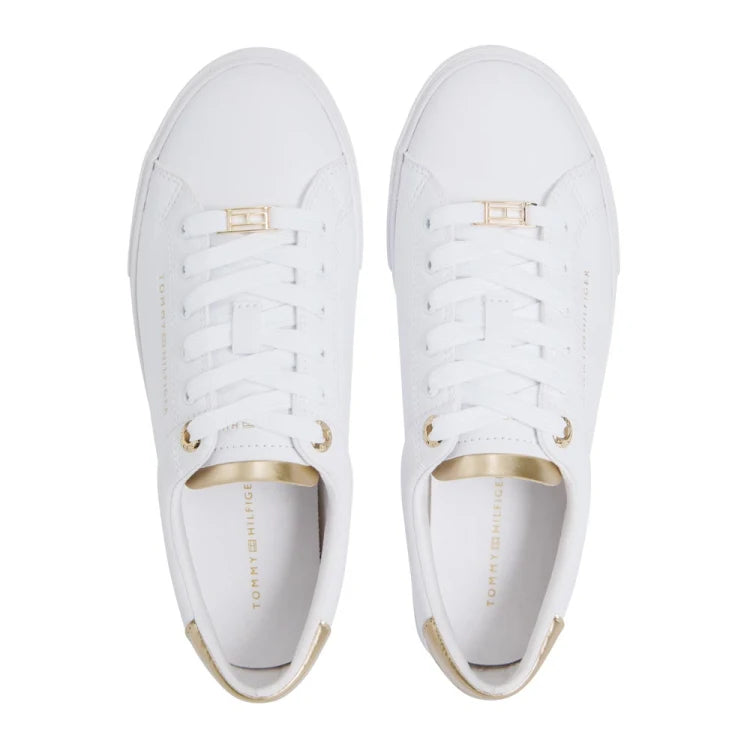 Tenis Blancos Mujer Tommy Hilfiger Lulu Gold Backtab | Tenis Casuales Mujer