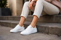 Tenis Blancos Mujer Tommy Hilfiger Lulu Gold Backtab | Tenis Casuales Mujer
